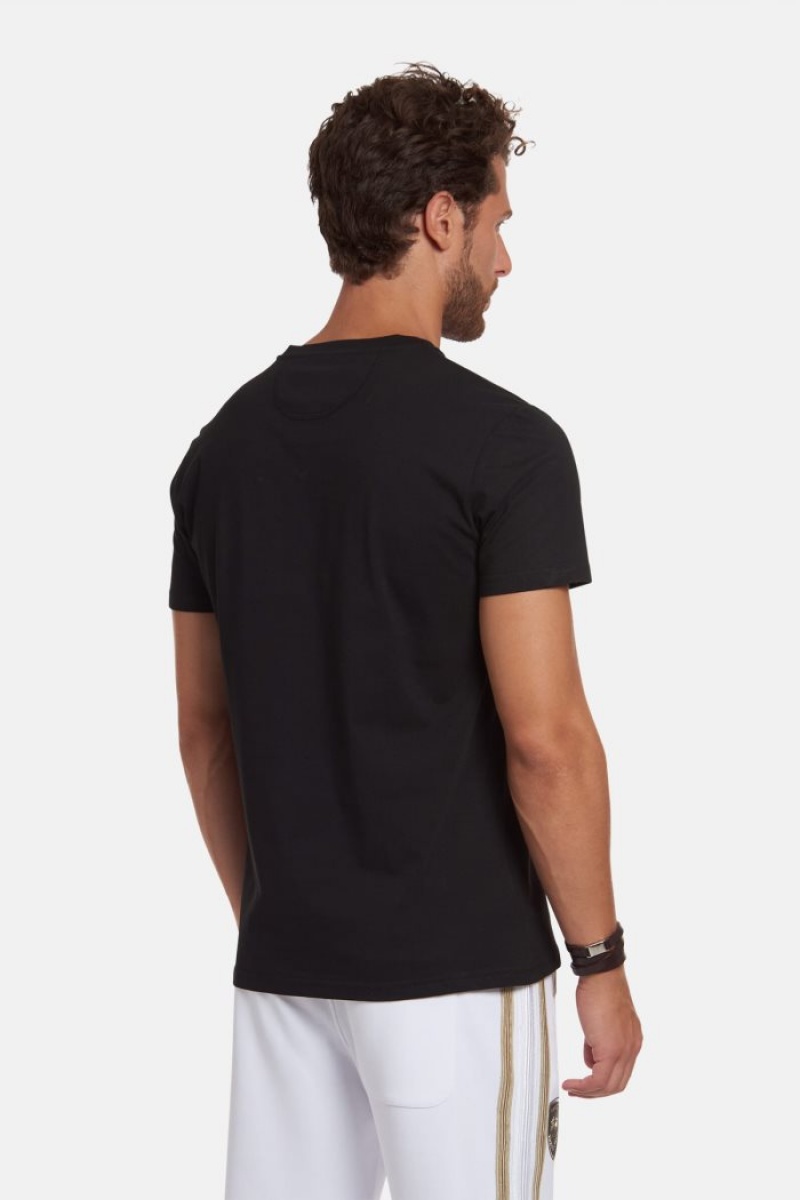 La Martina Regular-fit Baumwoll T-shirts Herren Schwarz | TMEK1234