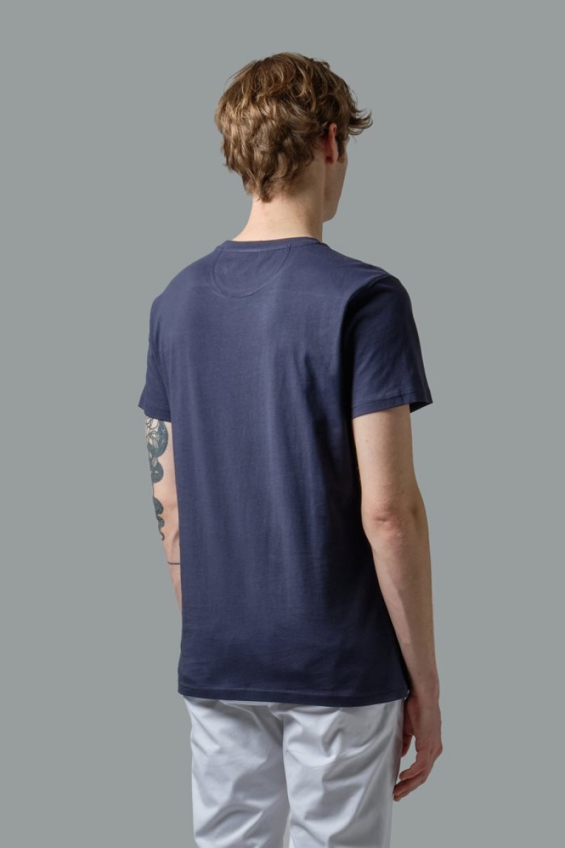 La Martina Regular-fit Baumwoll T-shirts Herren Navy | KZMN2416