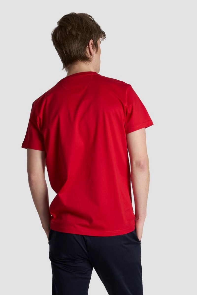 La Martina Regular-fit Baumwoll T-shirts Herren Rot | NFMY8218