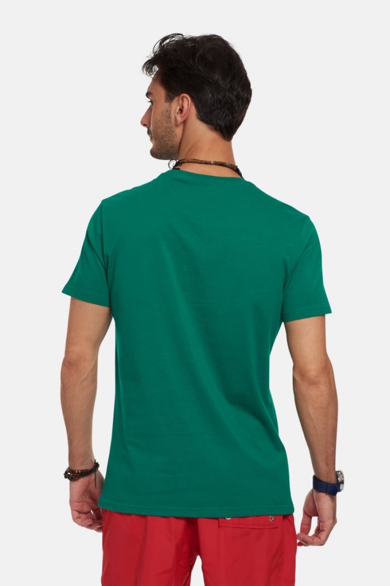 La Martina Regular-fit Baumwoll T-shirts Herren Grün | OJHA3880