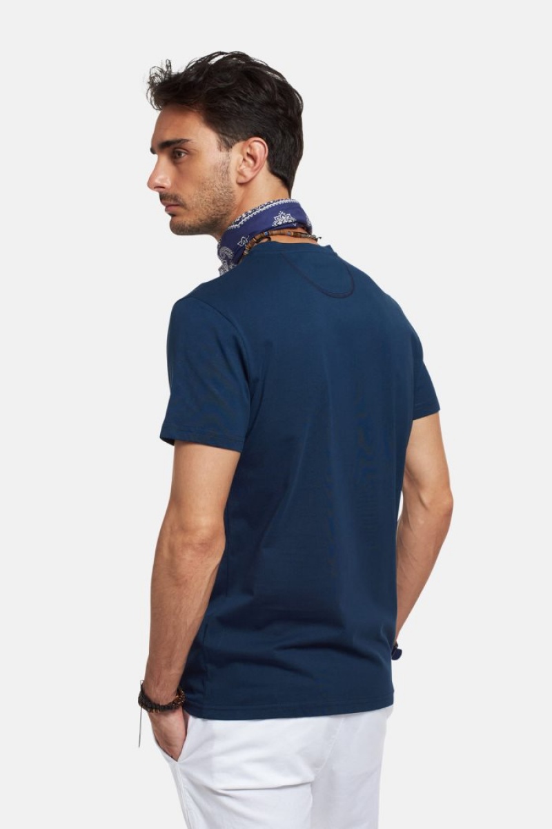 La Martina Regular-fit Baumwoll T-shirts Herren Navy | SNGC4462