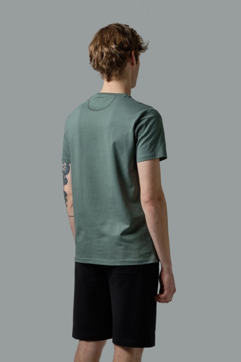 La Martina Regular-fit Baumwoll T-shirts Herren Olivgrün | BJRU3319