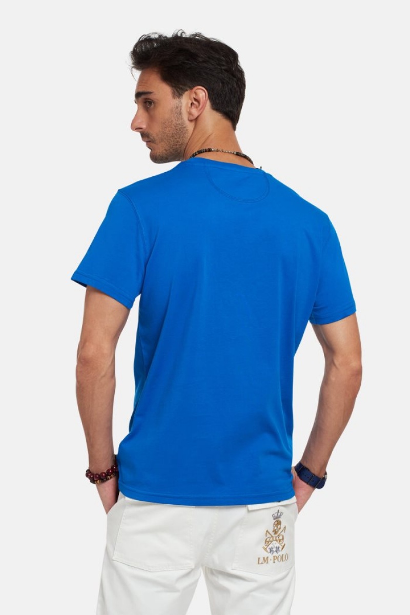 La Martina Regular-fit Baumwoll T-shirts Herren Blau | MBAO2830