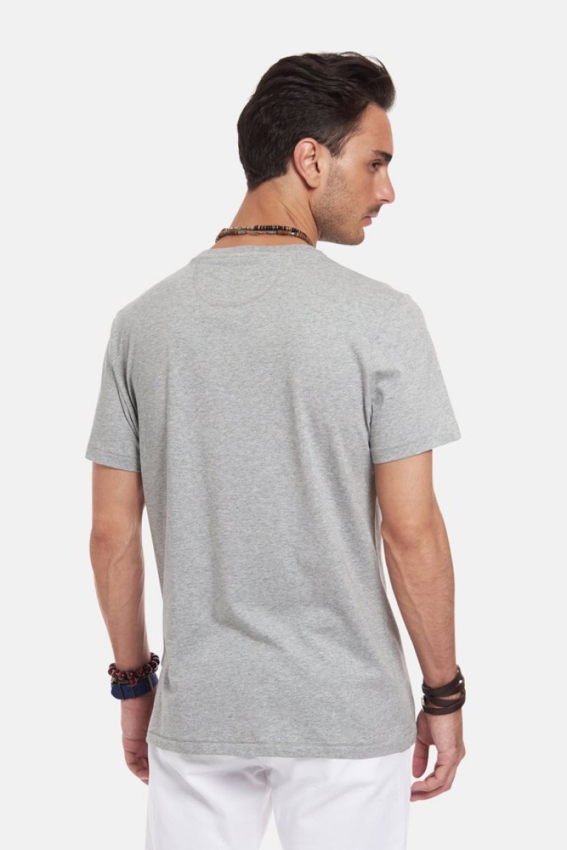 La Martina Regular-fit Baumwoll T-shirts Herren Hellgrau | YQUX7609