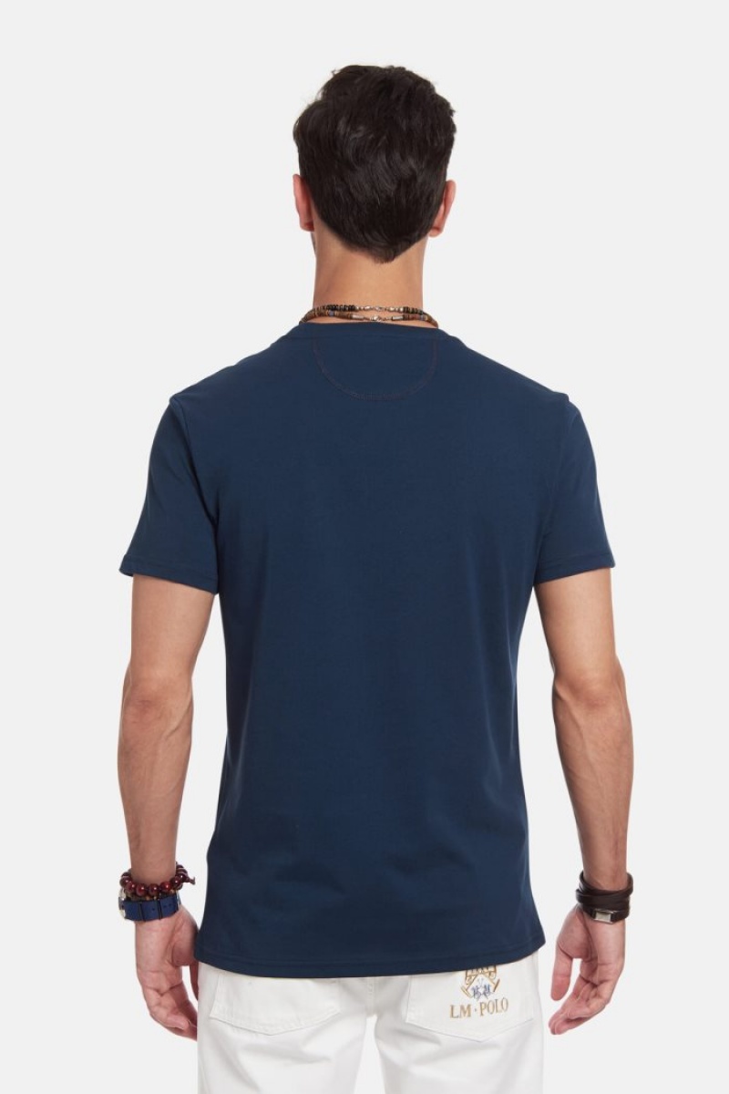 La Martina Regular-fit Baumwoll T-shirts Herren Navy | DLUP5811