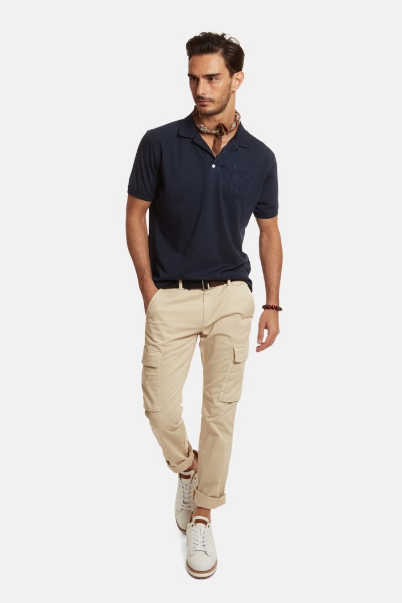 La Martina Regular-fit Baumwoll-blend Poloshirt Herren Navy | ONSX8263