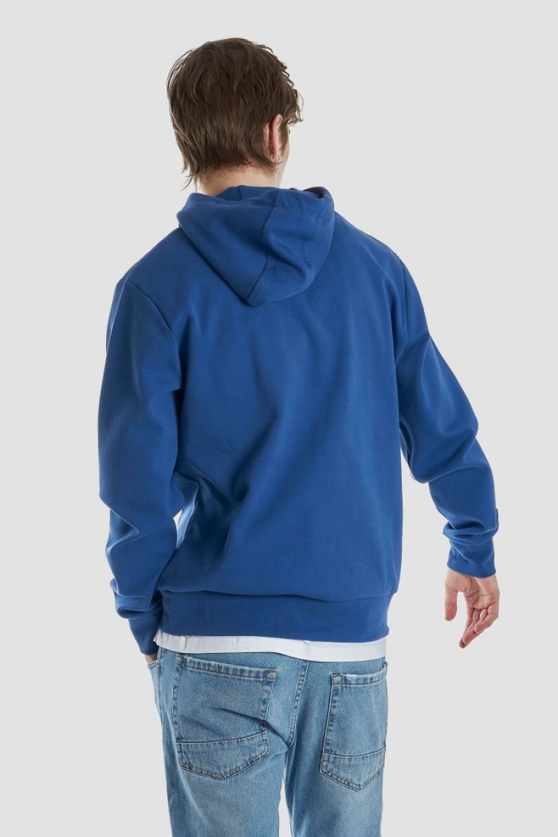 La Martina Regular-fit Brushed Baumwoll Sweatshirt Herren Blau | FNFN0183