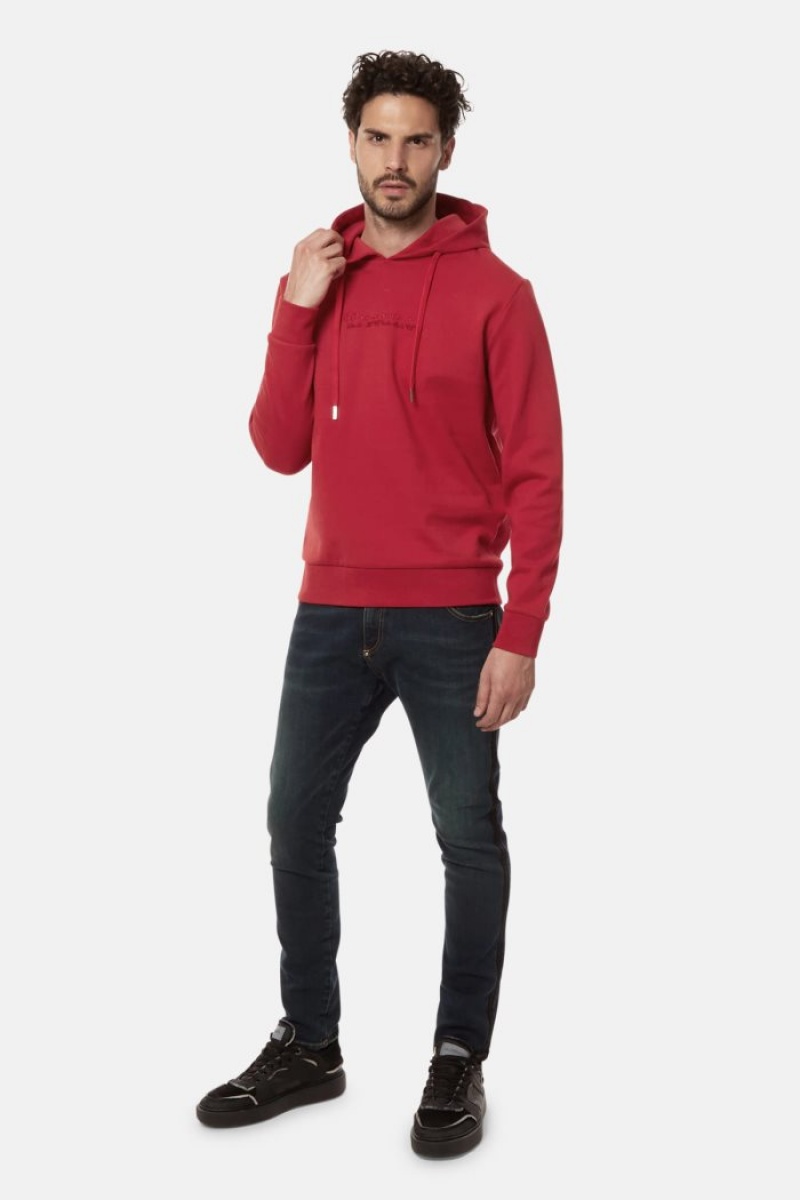 La Martina Regular-fit Brushed Baumwoll Sweatshirt Herren Rot | VNRO4032