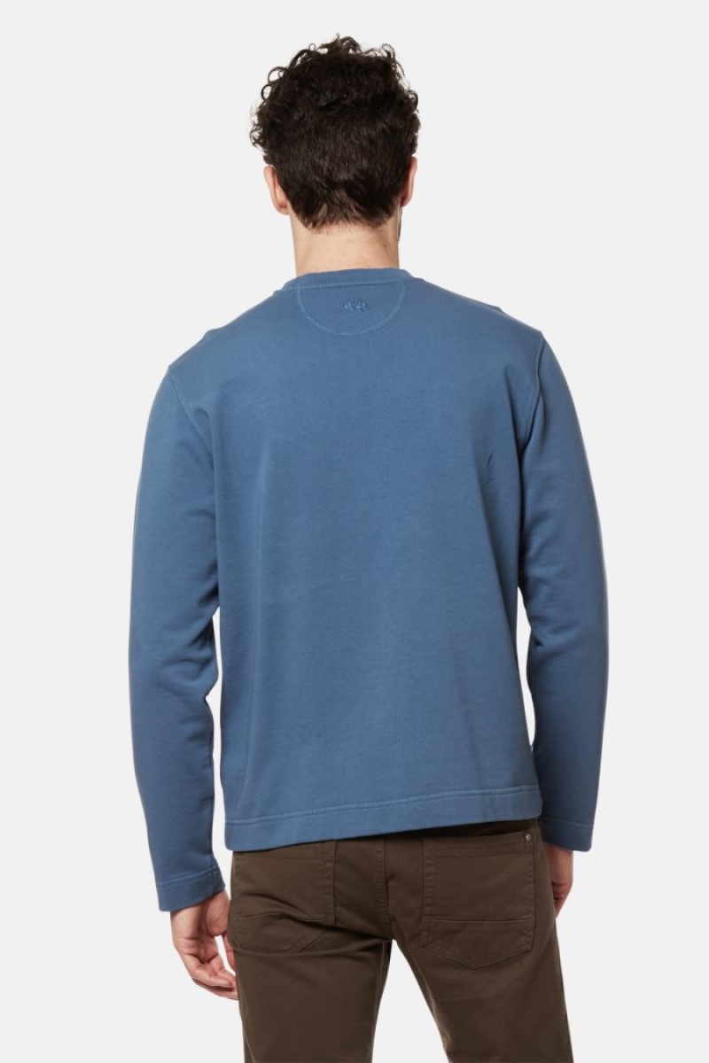 La Martina Regular-fit Brushed Baumwoll Sweatshirt Herren Blau | RFNV6293