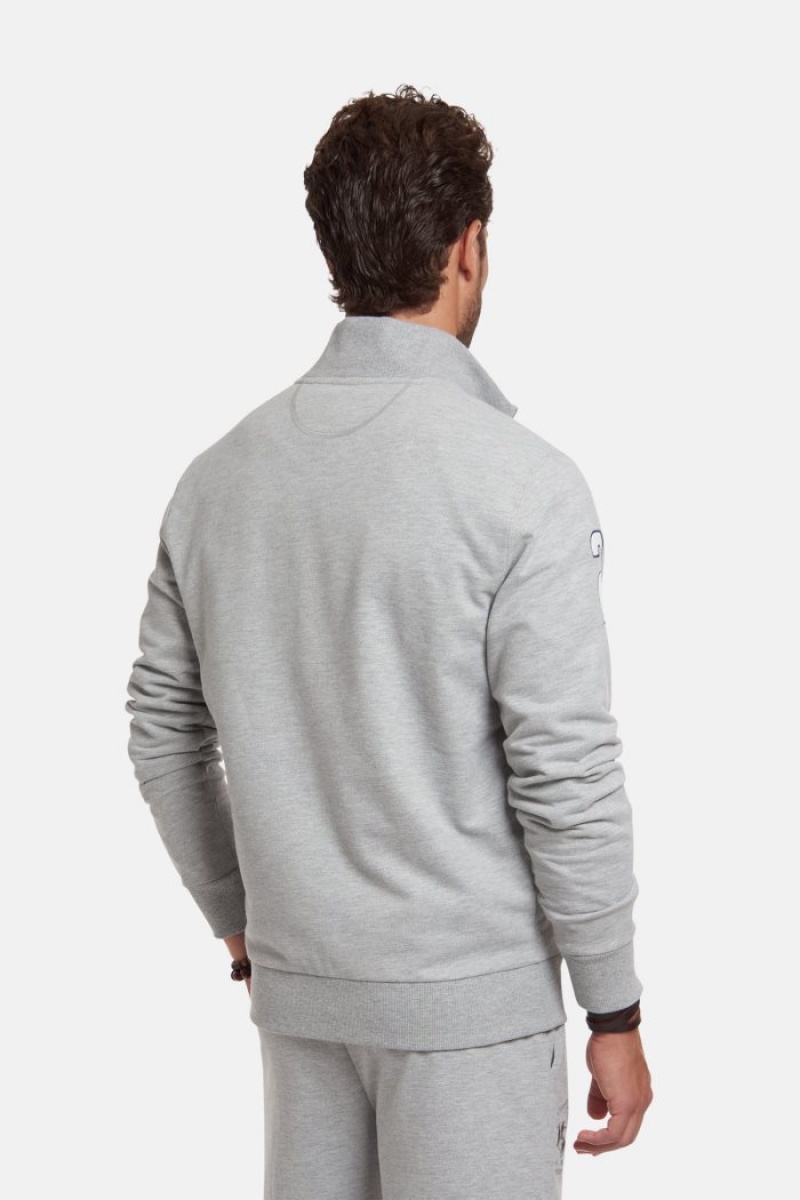 La Martina Regular-fit Brushed Baumwoll Sweatshirt Herren Hellgrau | TCGO6719