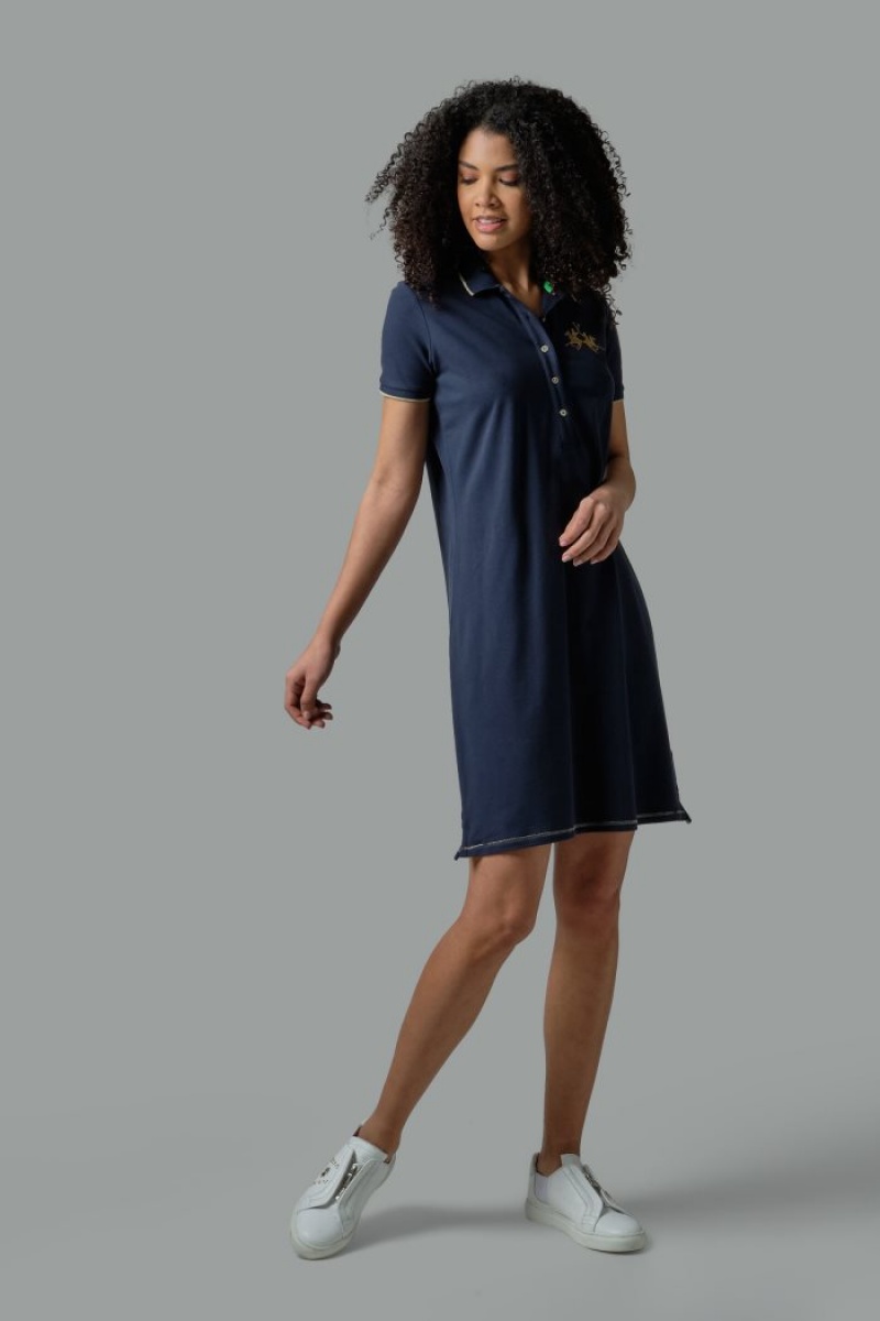 La Martina Regular-fit Kleid Damen Navy | UOMN9623