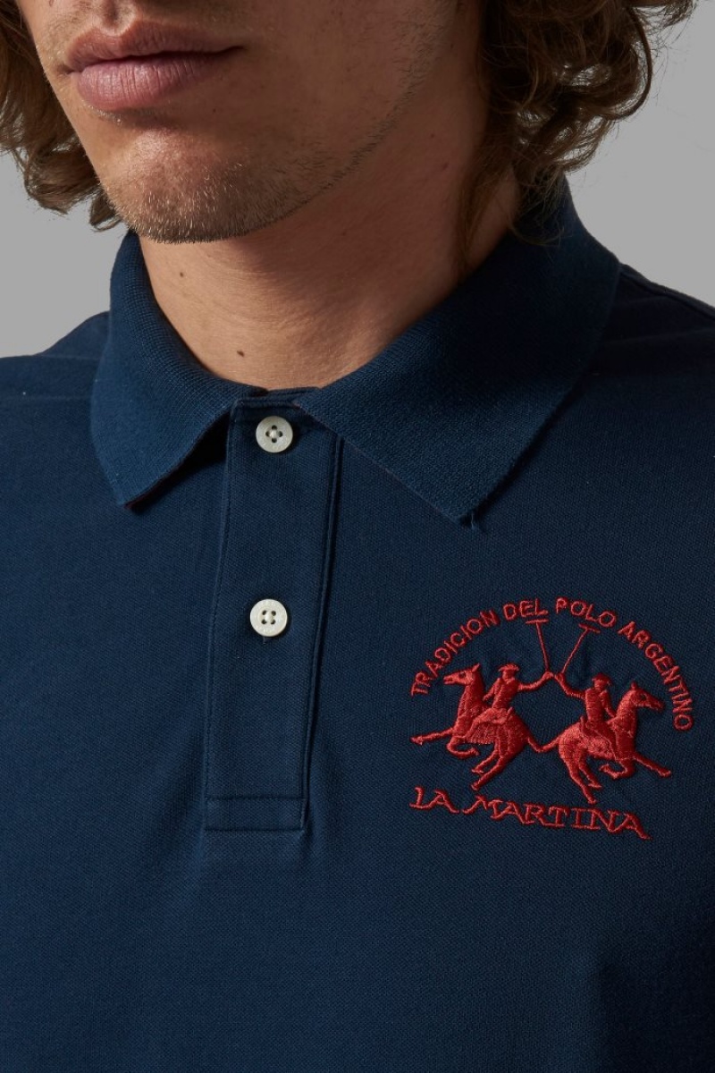 La Martina Regular-fit Poloshirt Herren Navy | EQTS2158