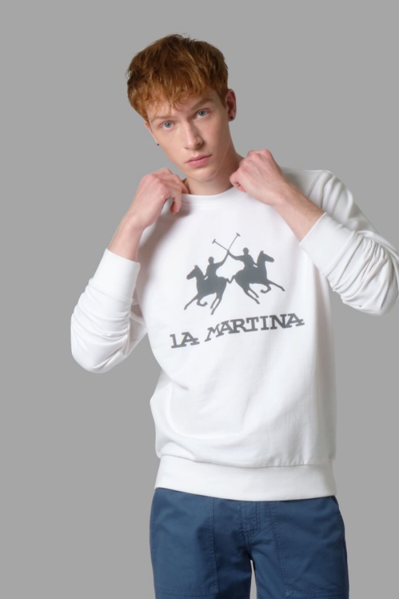 La Martina Regular-fit Pullover Herren Weiß | RQTK6303