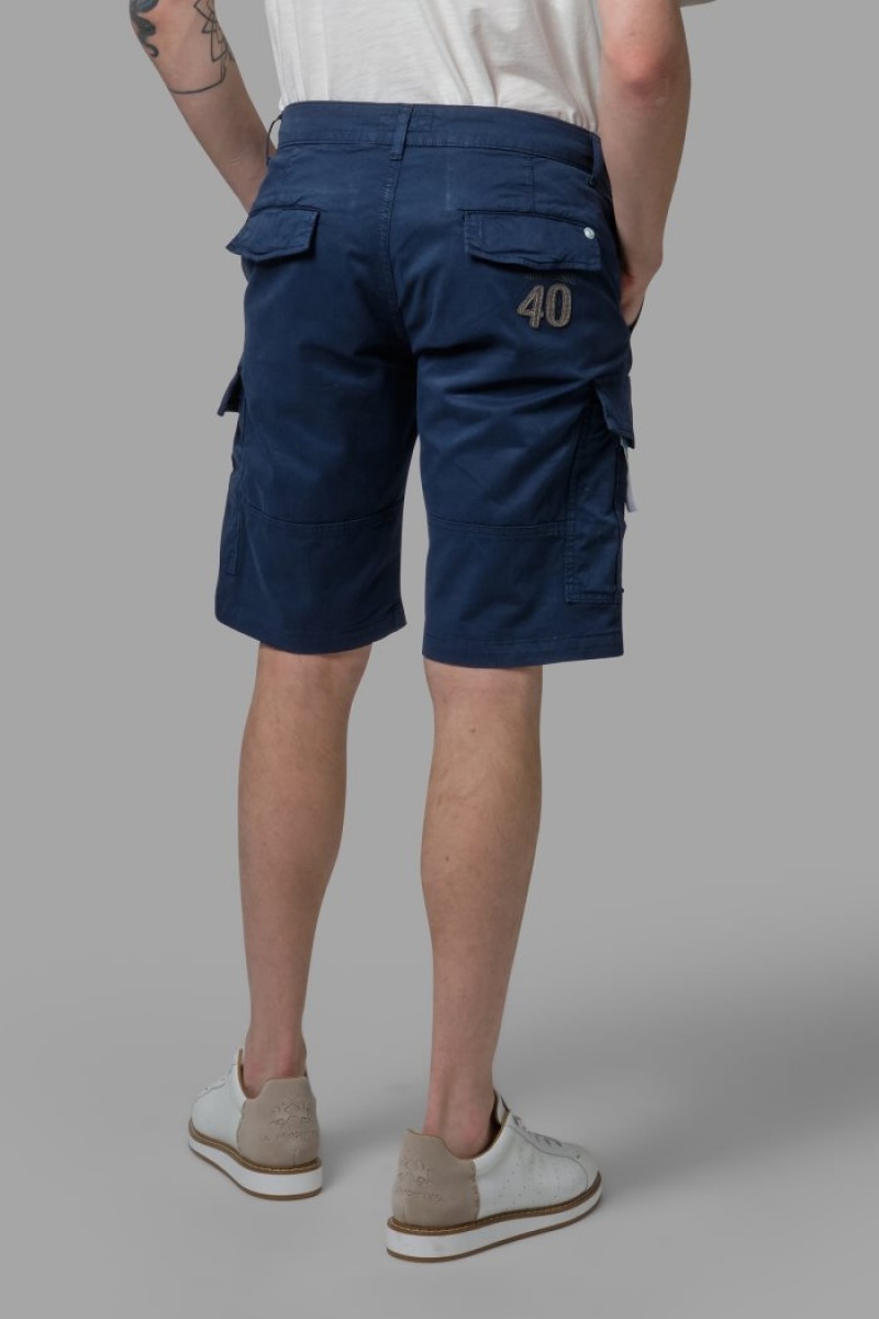 La Martina Regular-fit Stretch Baumwoll Bermudashorts Herren Navy | LKGX9175