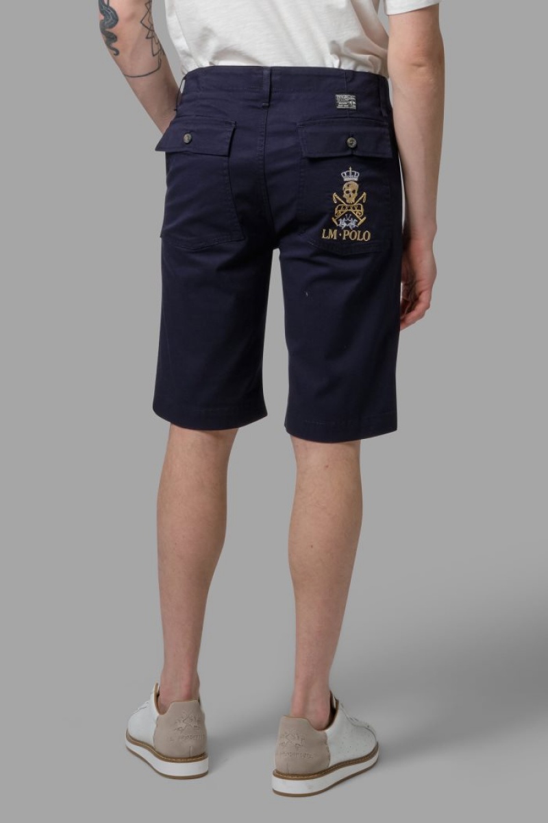 La Martina Regular-fit Stretch Baumwoll Bermudashorts Herren Navy | GPYA2915