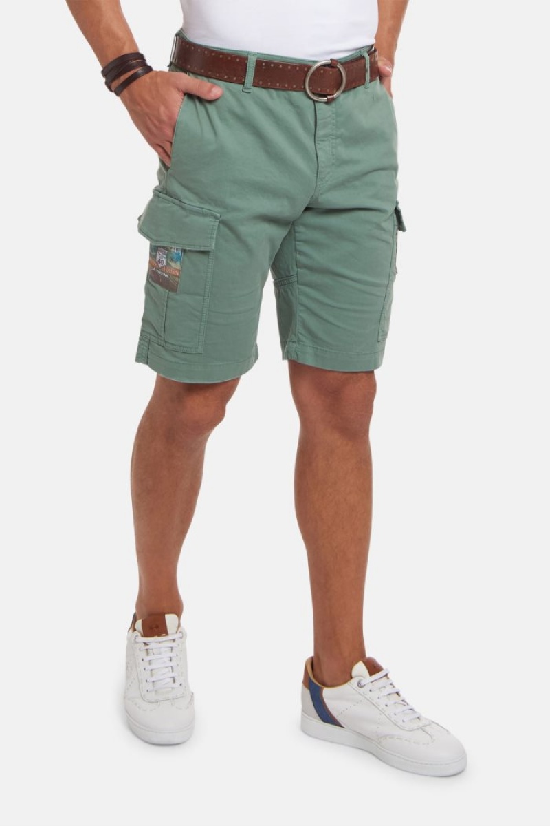 La Martina Regular-fit Stretch Baumwoll Bermudashorts Herren Olivgrün | RNXX7945