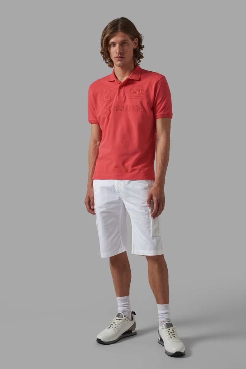 La Martina Regular-fit Stretch Baumwoll Poloshirt Herren Koralle | KAQS1645