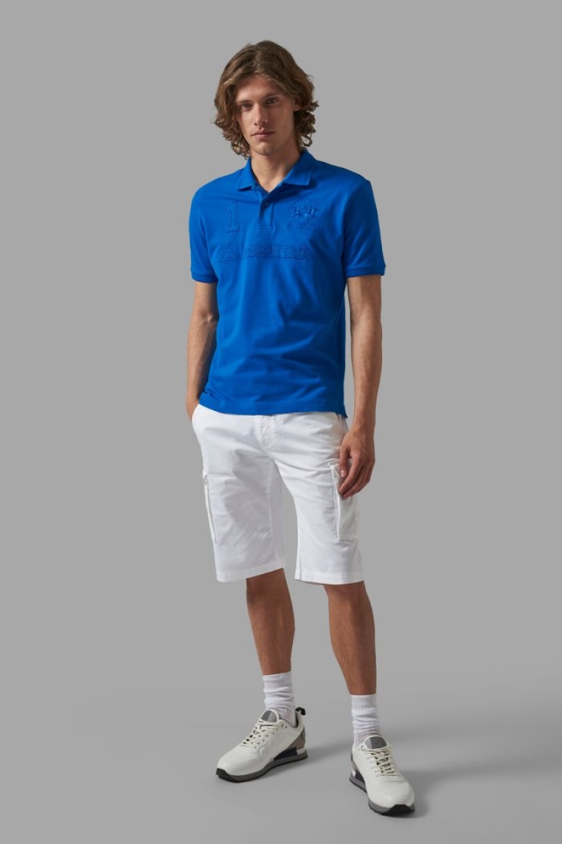 La Martina Regular-fit Stretch Baumwoll Poloshirt Herren Blau | JNDA8200