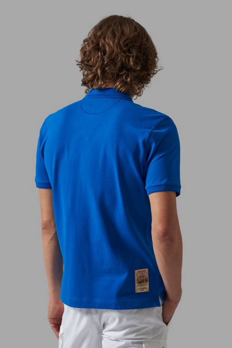 La Martina Regular-fit Stretch Baumwoll Poloshirt Herren Blau | JNDA8200