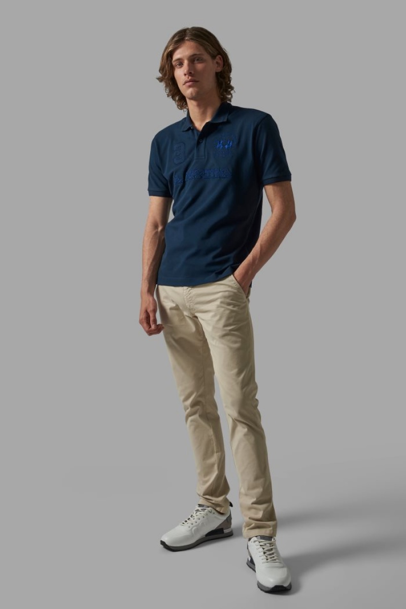 La Martina Regular-fit Stretch Baumwoll Poloshirt Herren Navy | QYYV7406