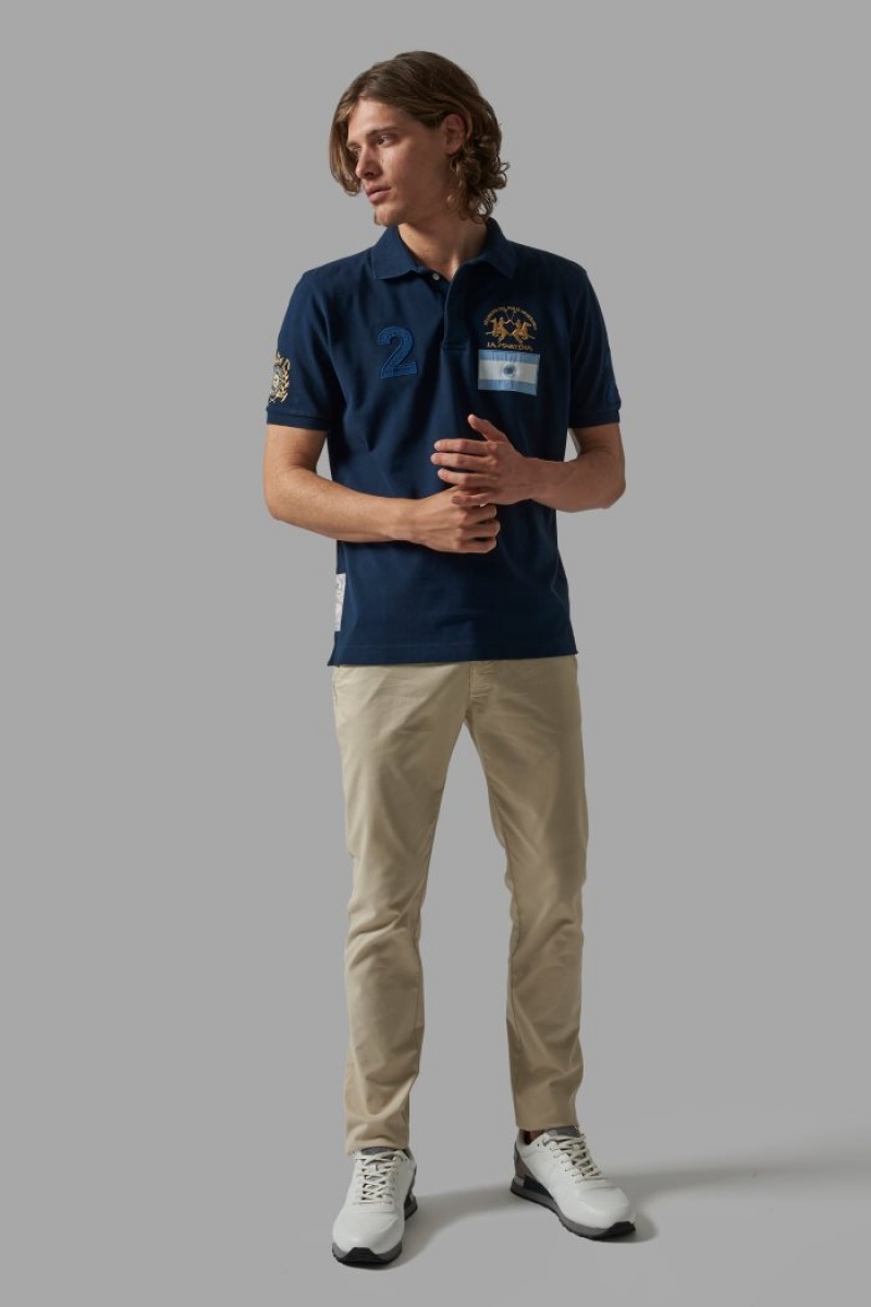 La Martina Regular-fit Stretch Baumwoll Poloshirt Herren Navy | RCJK6597