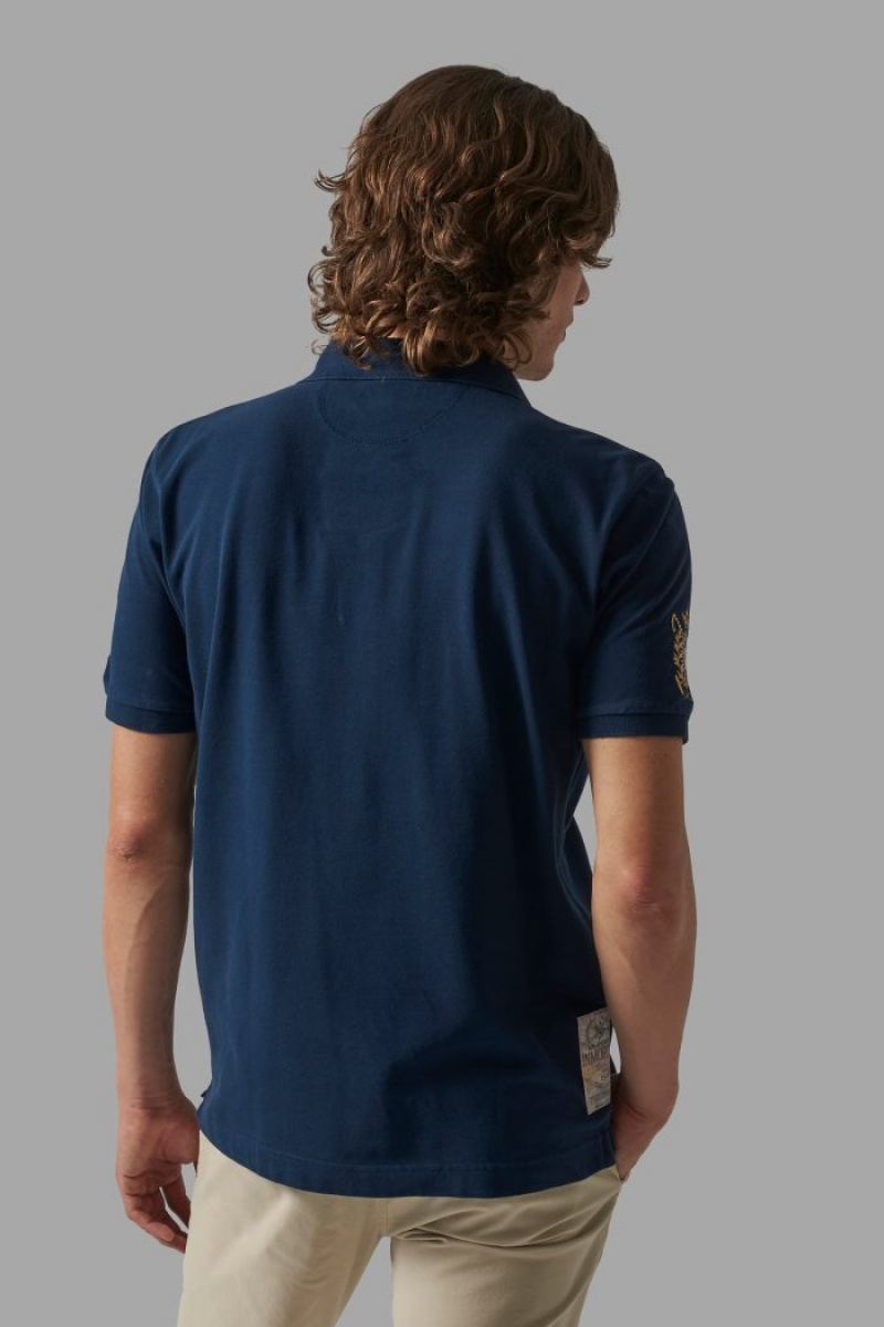 La Martina Regular-fit Stretch Baumwoll Poloshirt Herren Navy | RCJK6597