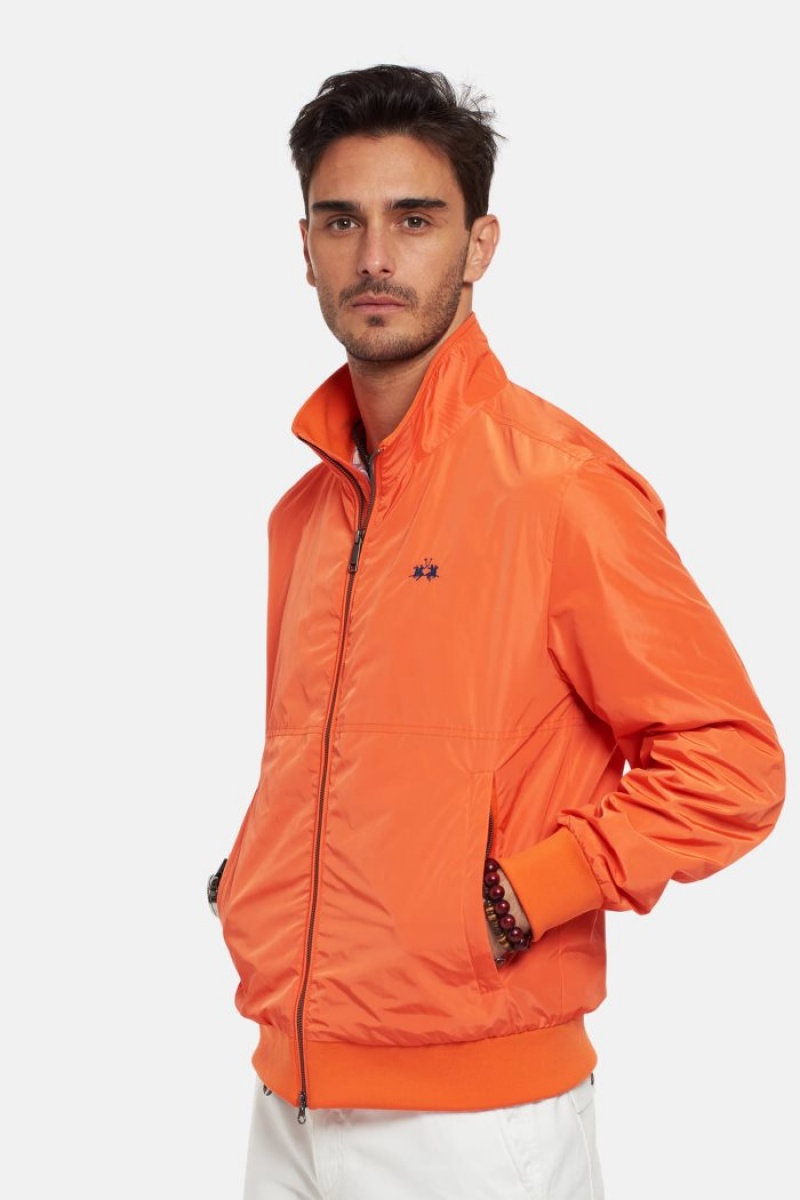 La Martina Regular-fit Synthetik Fibre Windjacke Herren Rot Orange | IQVW1619