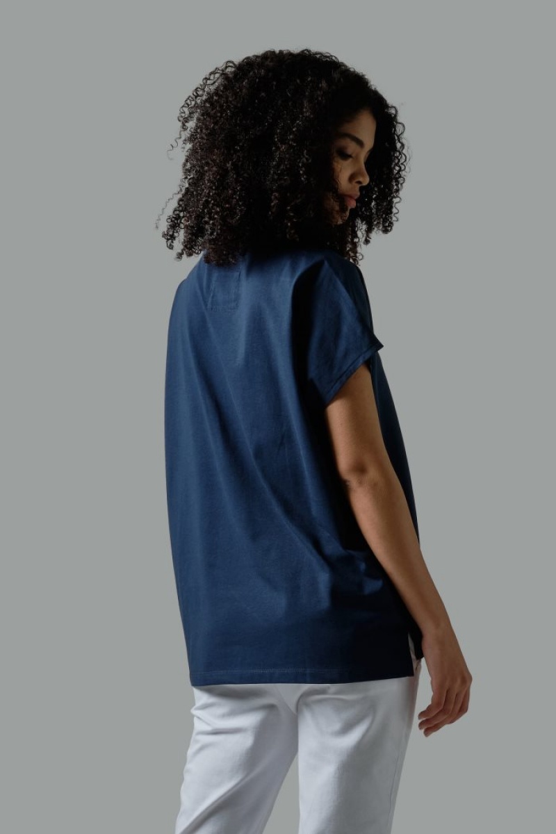 La Martina Regular-fit Viscose T-shirts Damen Navy | KNWO6296