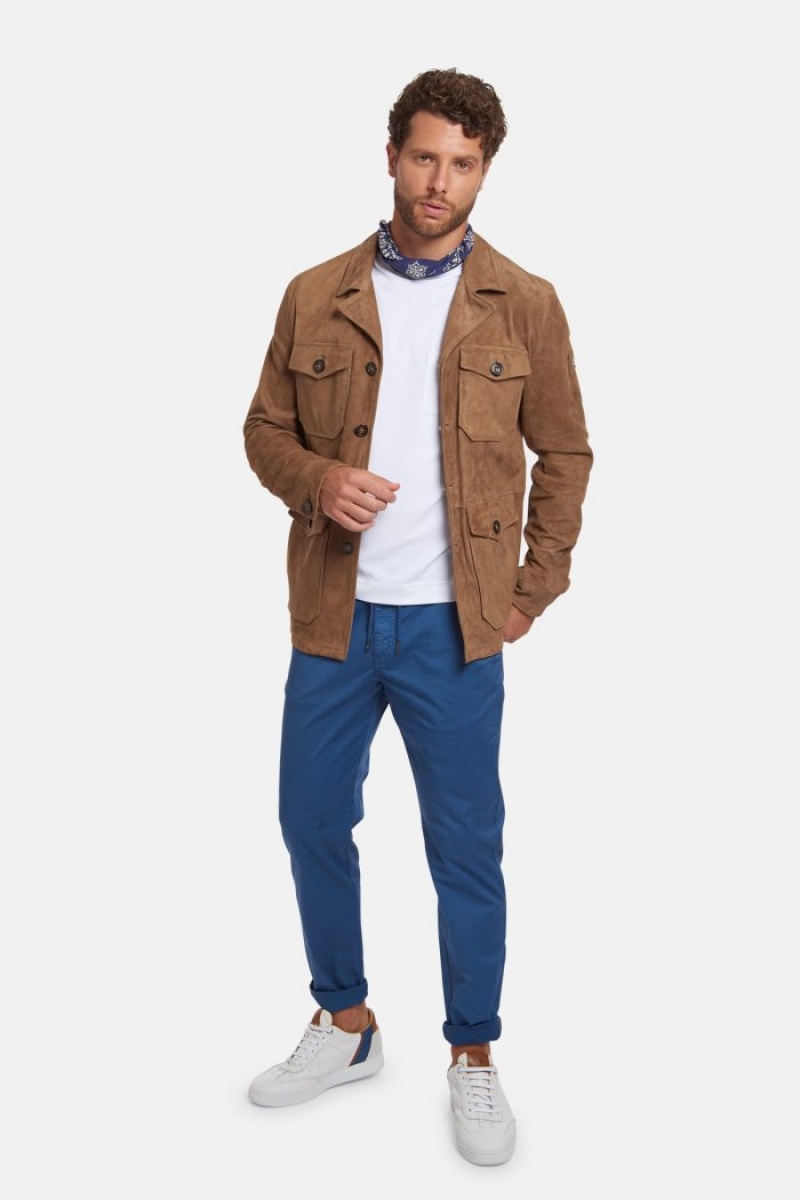 La Martina Regular-fit Wildleder Jacken Herren Braun | WWXZ8342