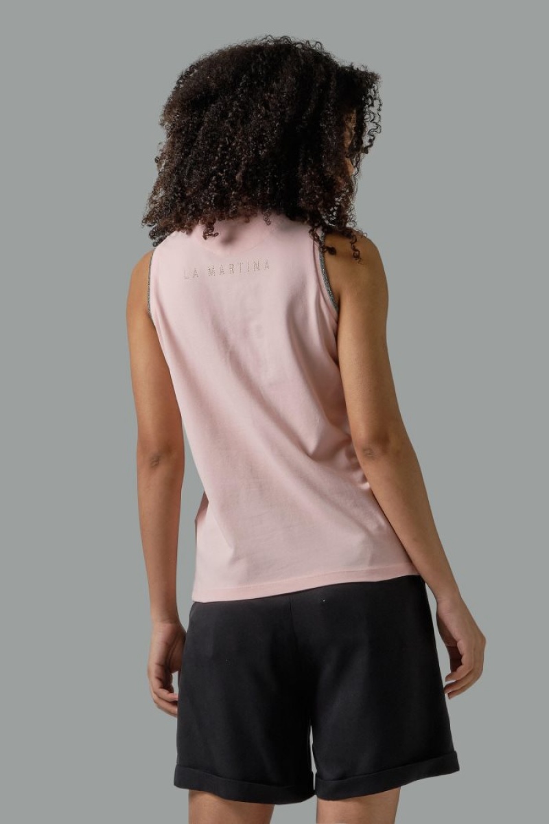 La Martina Regular-fit Ärmellose Poloshirt Damen Rosa | YVGK5612