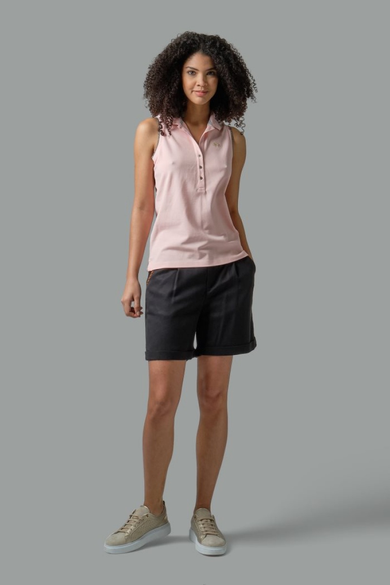 La Martina Regular-fit Ärmellose Poloshirt Damen Rosa | YVGK5612