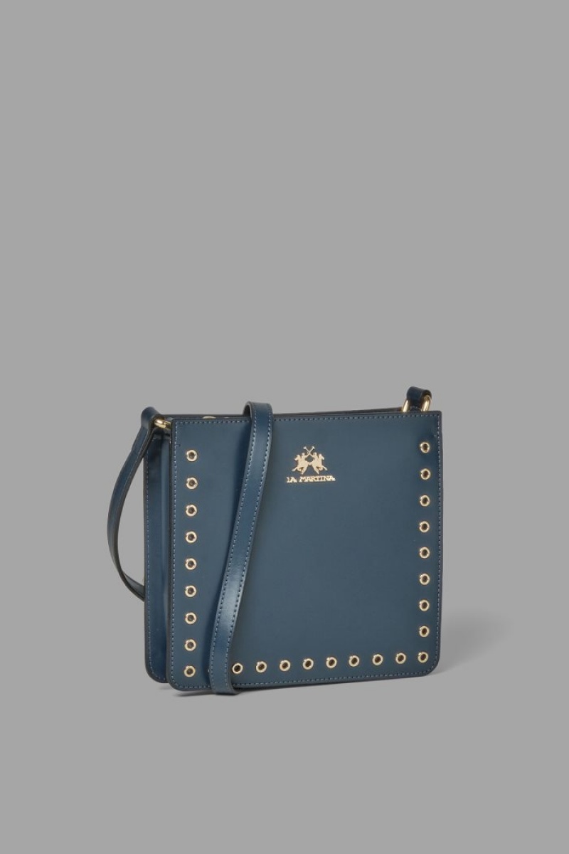 La Martina Round Stud-embellished Leder Taschen Damen Navy | BMXD6228