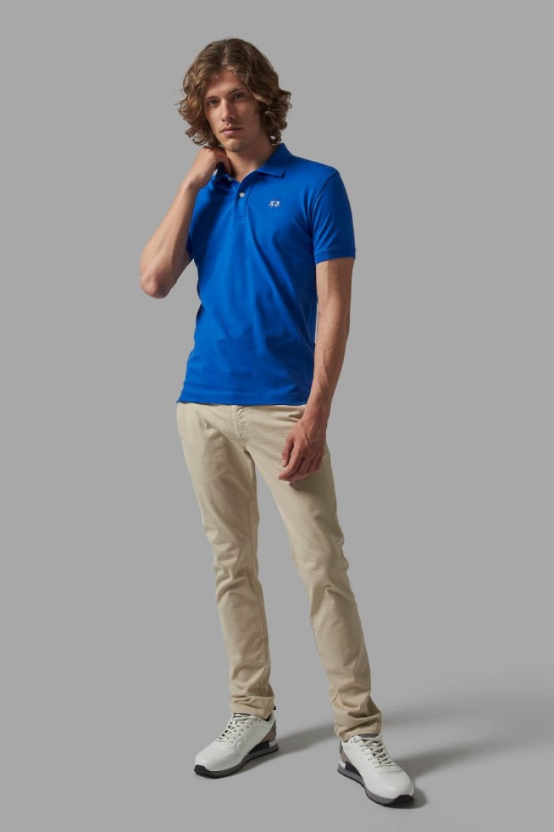 La Martina Slim-fit Poloshirt Herren Blau | GNSR6760