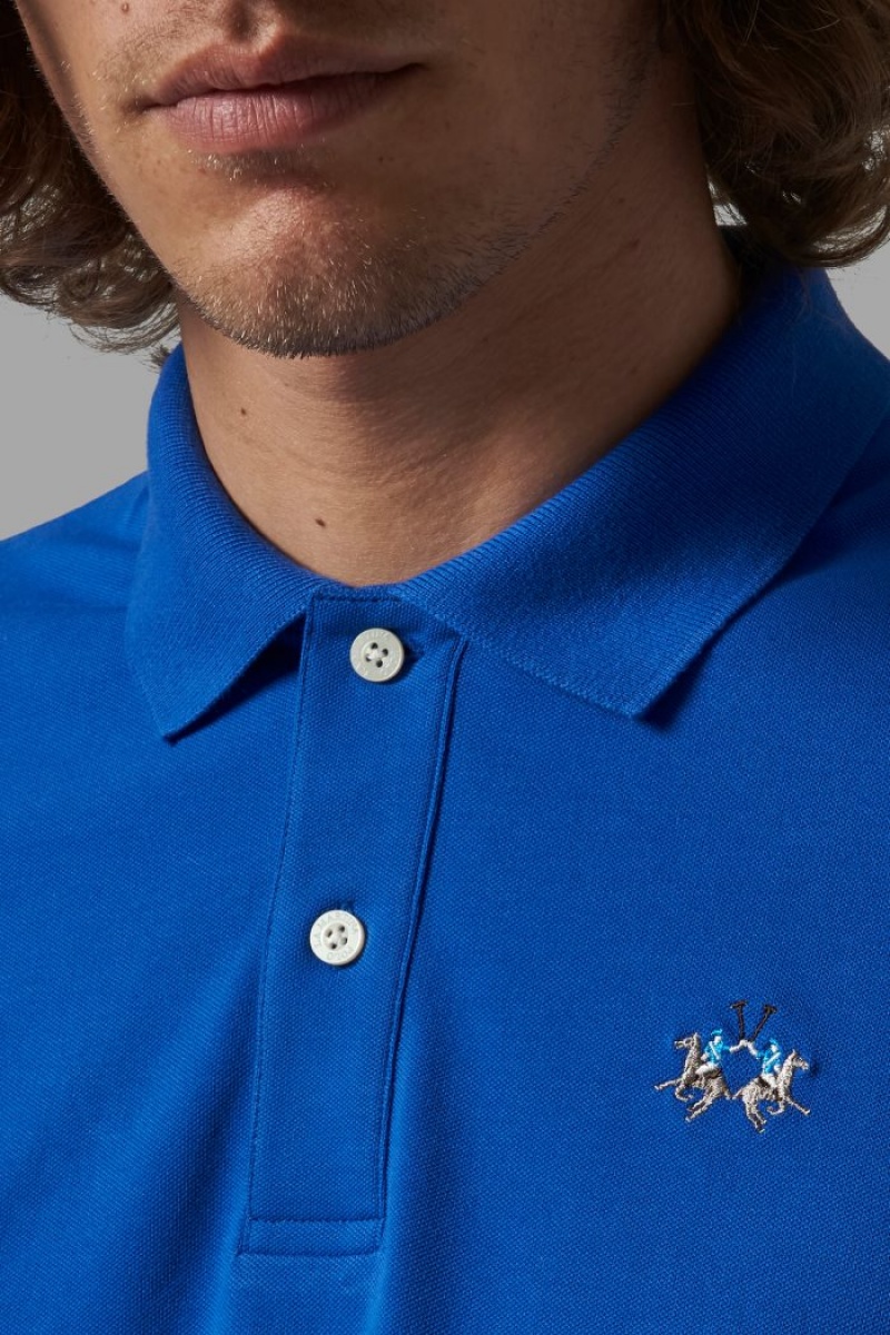 La Martina Slim-fit Poloshirt Herren Blau | GNSR6760