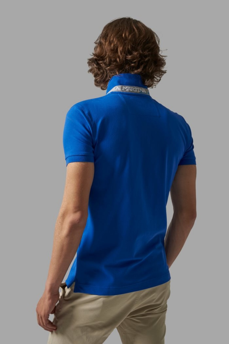 La Martina Slim-fit Poloshirt Herren Blau | GNSR6760