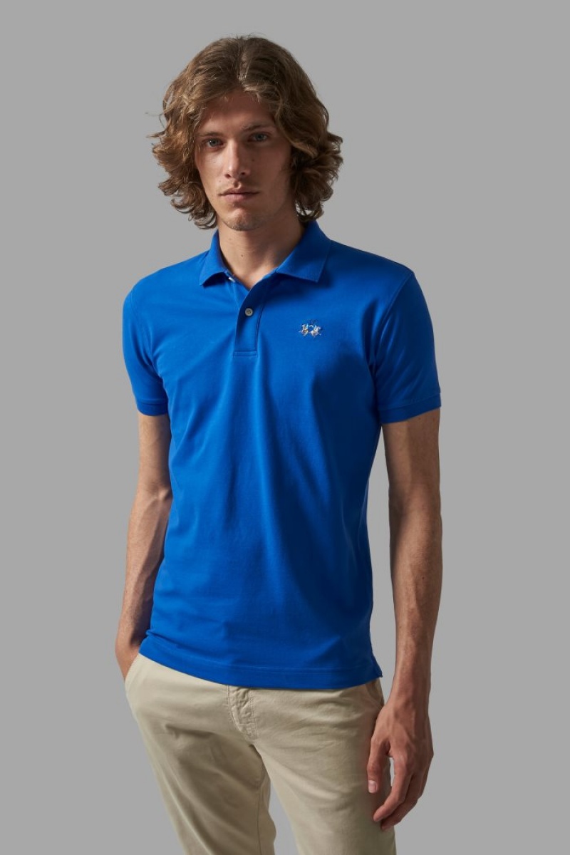 La Martina Slim-fit Poloshirt Herren Blau | GNSR6760