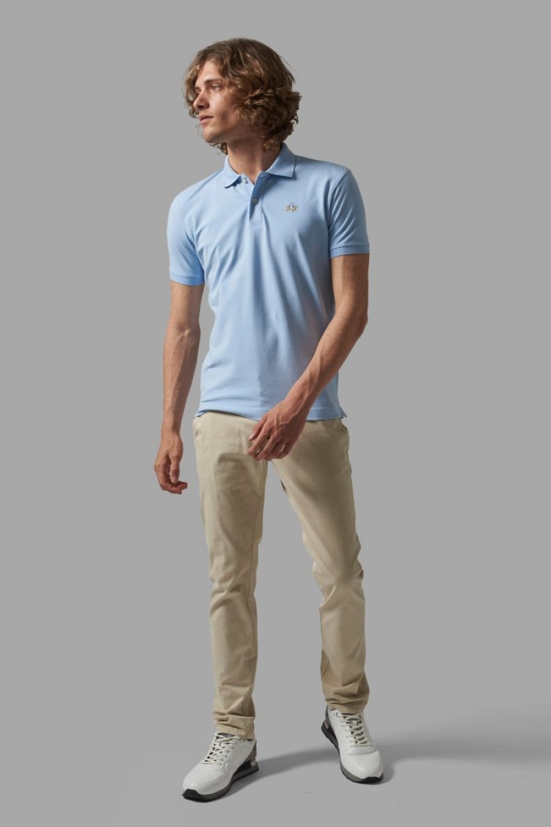 La Martina Slim-fit Poloshirt Herren Blau | NATY2525