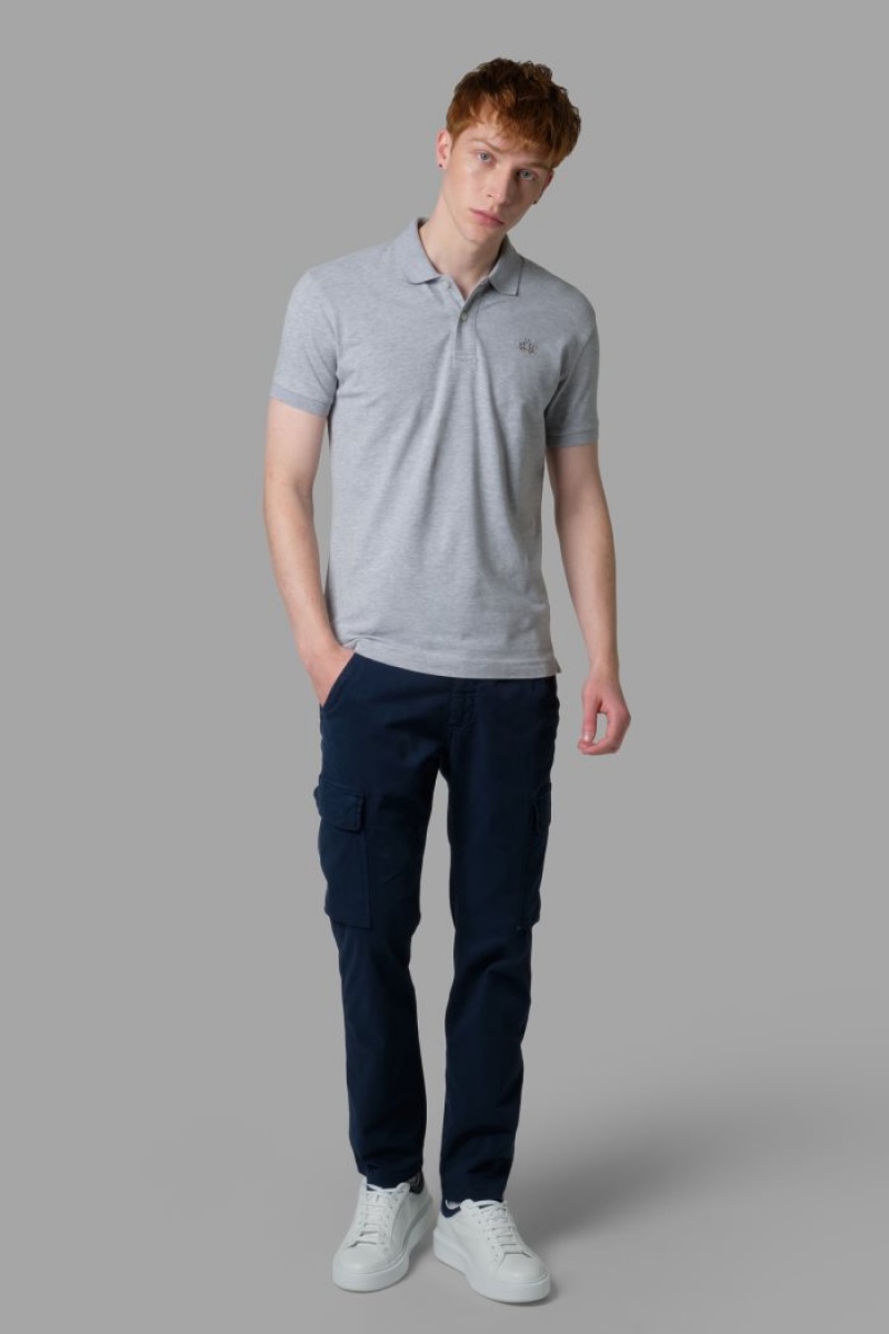 La Martina Slim-fit Poloshirt Herren Hellgrau | XSME4016