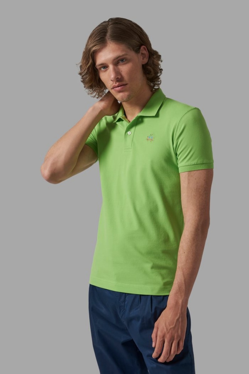 La Martina Slim-fit Poloshirt Herren Hellgrün | SDKA9477