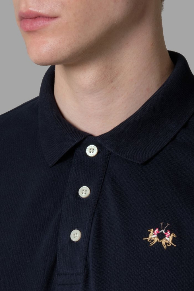 La Martina Slim-fit Poloshirt Herren Navy | ONFB0672