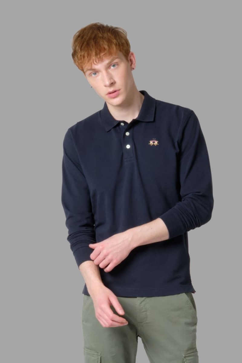 La Martina Slim-fit Poloshirt Herren Navy | ONFB0672