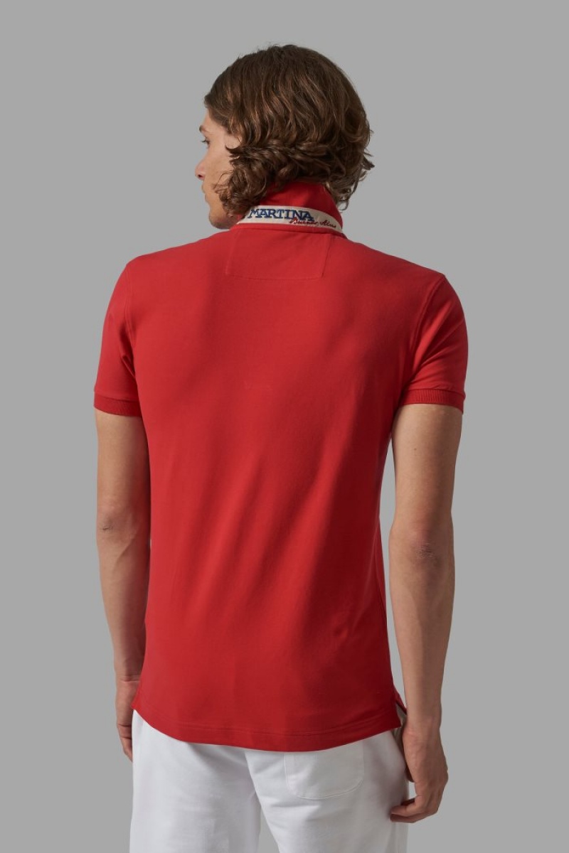 La Martina Slim-fit Poloshirt Herren Rot | QWCP1254