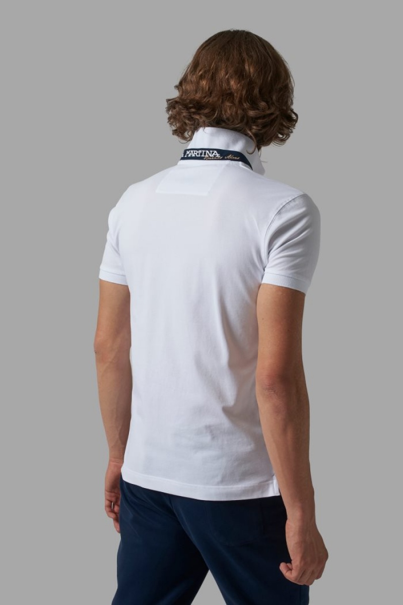 La Martina Slim-fit Poloshirt Herren Weiß | ZIBJ6558