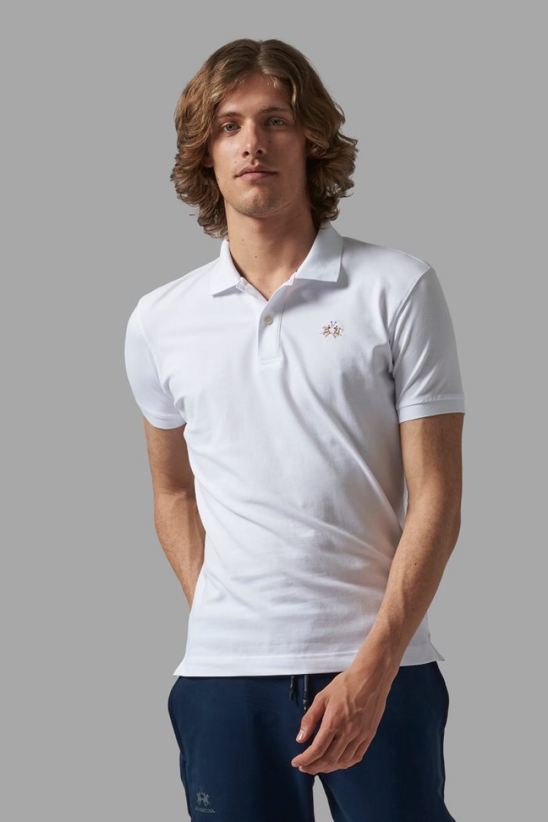 La Martina Slim-fit Poloshirt Herren Weiß | ZIBJ6558