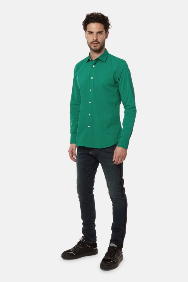 La Martina Slim-fit Stretch Baumwoll Hemd Herren Grün | YNVZ4911