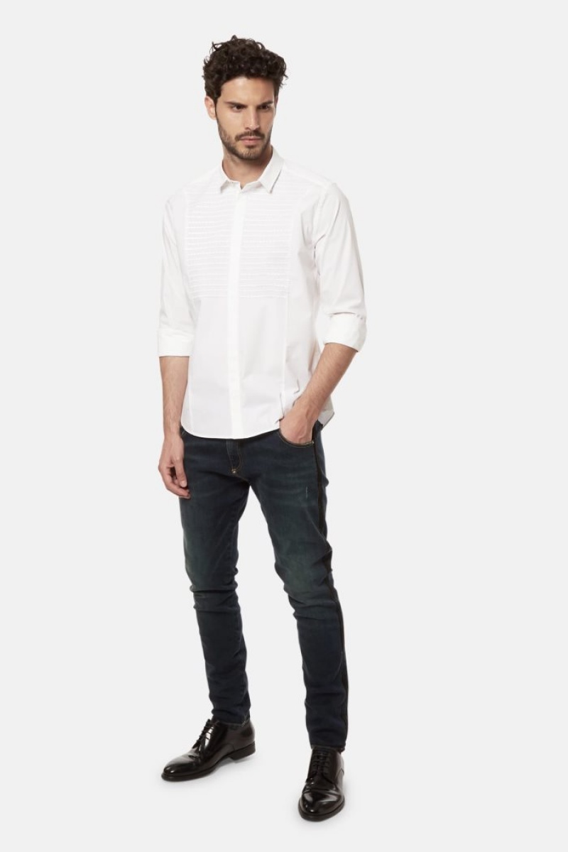 La Martina Slim-fit Stretch Baumwoll Hemd Herren Weiß | KDQU3936