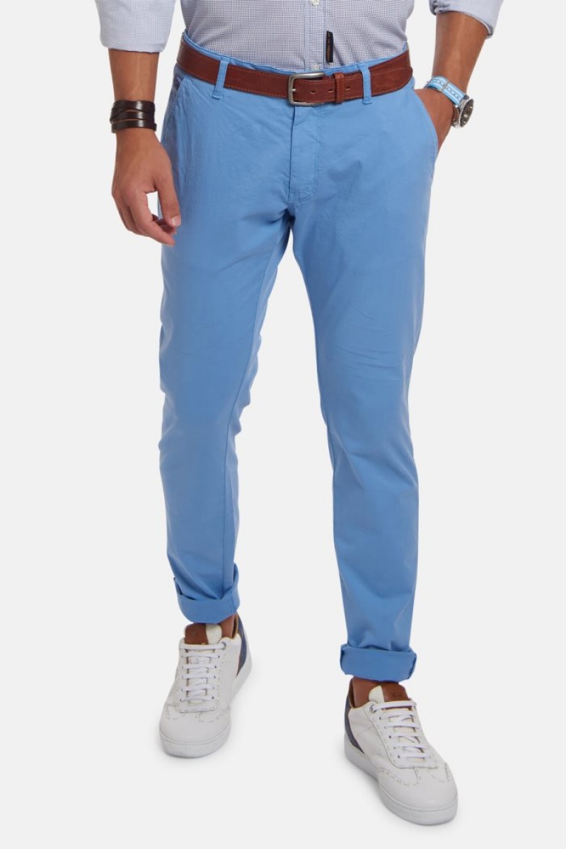 La Martina Slim-fit Stretch Baumwoll Hosen Herren Blau | UKJF0539