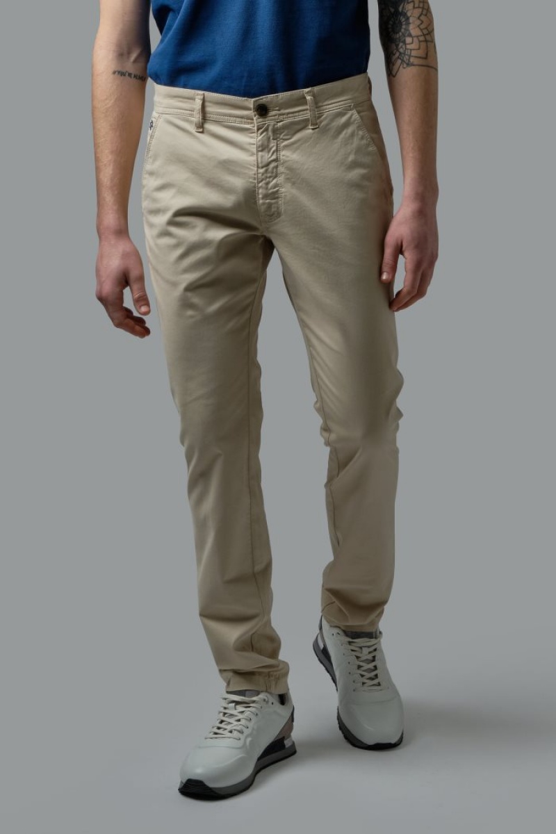 La Martina Slim-fit Stretch Baumwoll Hosen Herren Beige | AGSX8887