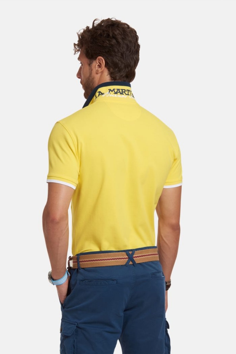 La Martina Slim-fit Stretch Piqué Poloshirt Herren Gelb | CWTV9195