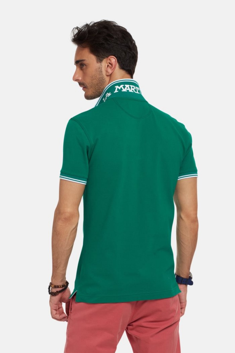 La Martina Slim-fit Stretch Piqué Poloshirt Herren Grün | PFFO0873